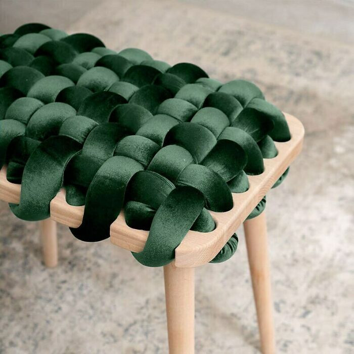 22. Cute Wooven Stool By Knots_studio