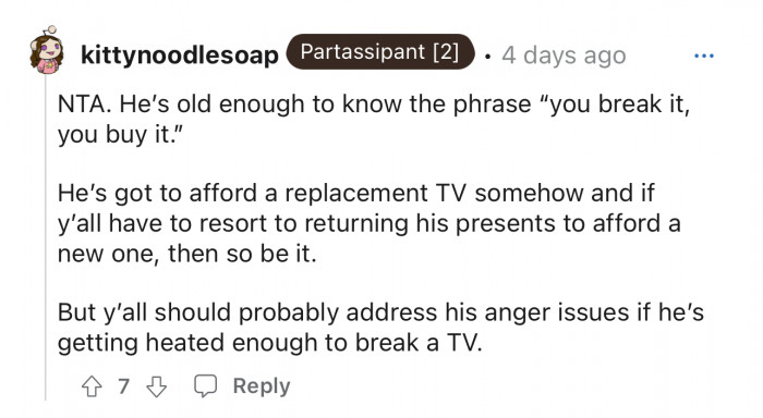 You break it, you buy it.
