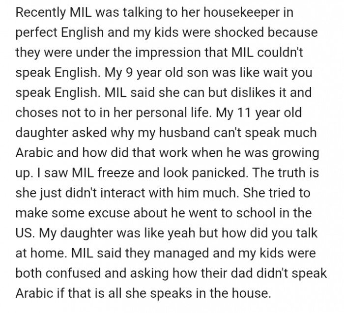 The kids were under the impression that their grandmother couldn't speak English. But they soon received a shocker!