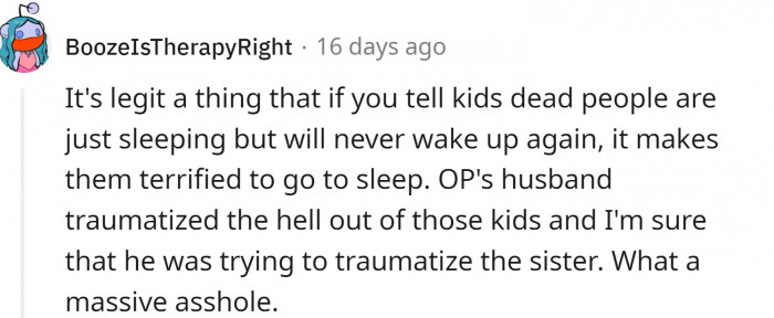 Because the whole speech was targeting the sister...