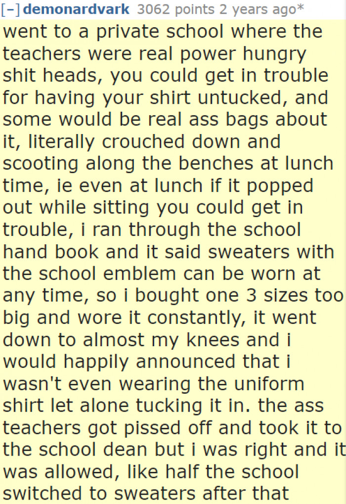 Yes, kid, stick it to those jerks