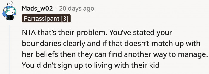 The couple crossed OP's boundaries, and now they have to face the consequences