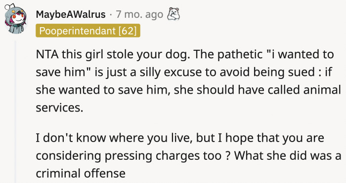 It depends on where she lives, but OP can definitely sue this girl.