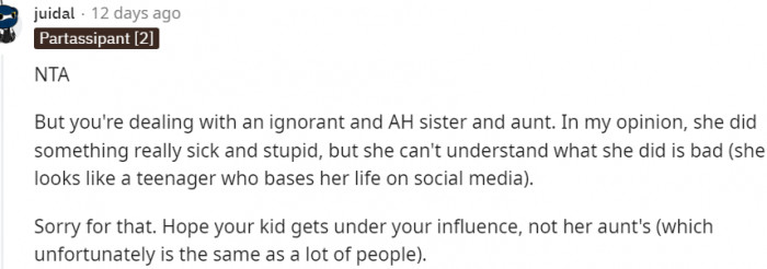 She did something really sick and stupid