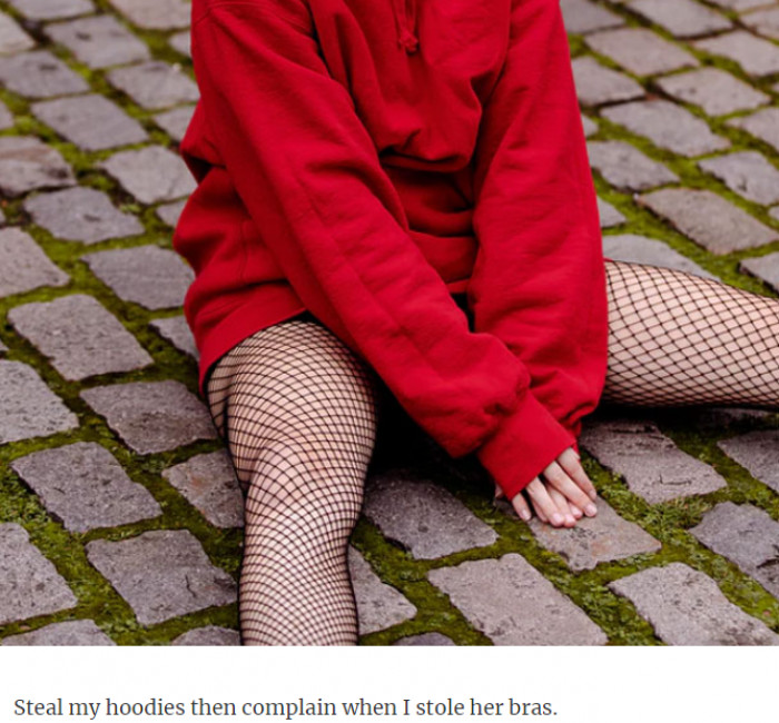 You take my bras, I take your hoodies