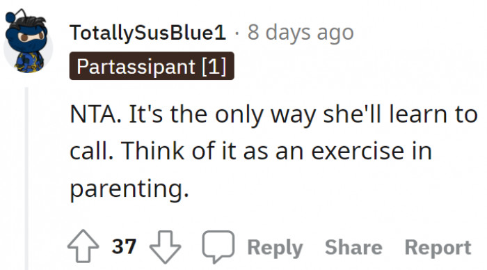 That is an exercise in parenting.