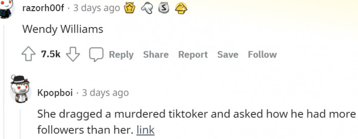 9. Wendy Williams apparently dragged a murdered TikToker, inquiring how he had more followers