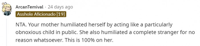 It is on the mother, 100%.