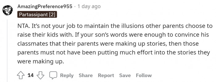 It's an interesting take to see how kids will easily believe another kid more than their parents.