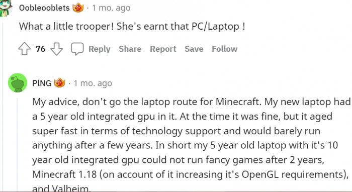 14. Don't go the laptop route for Minecraft
