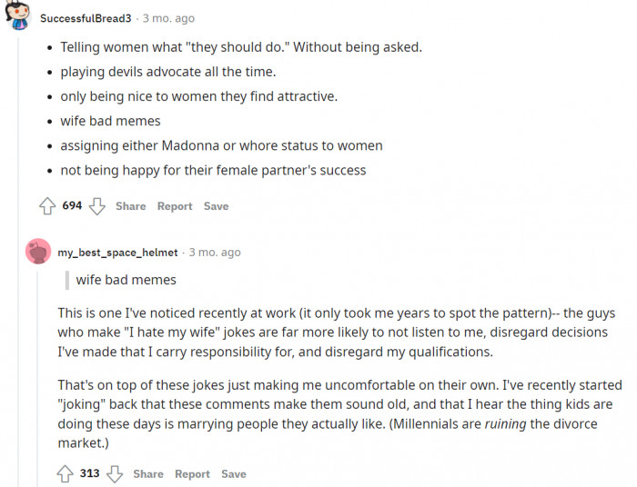 Dictating women on what they should do and finding 