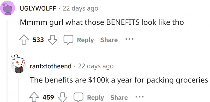 Those benefits look golden and are 0.1 million, to say it in a different way.