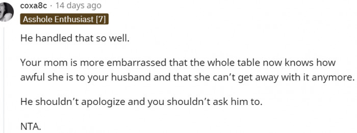 14. He did handle it very well