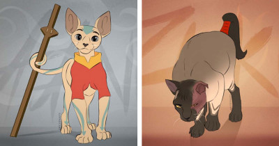Creative Artist Turns 'Avatar: The Last Airbender' Characters Into Cats And It's Pawsome