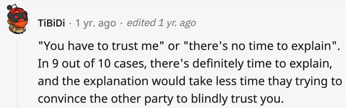 Or they could explain while they're running toward where they need to be