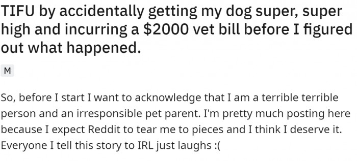 The OP’s story goes like this