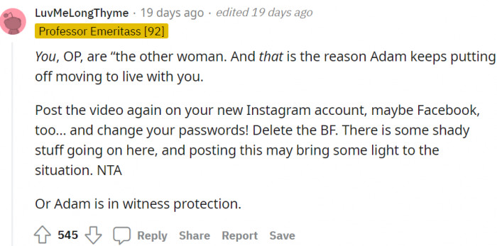 You must be the other woman.