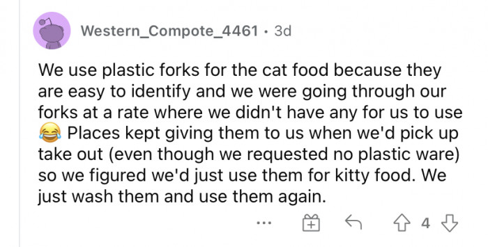 Plastic forks are good.