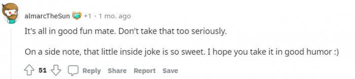 Very Cute Inside Joke.