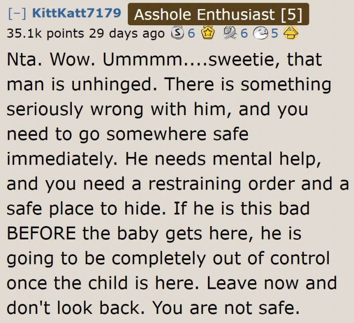 Something's wrong in this man's head, and most Redditors agree.