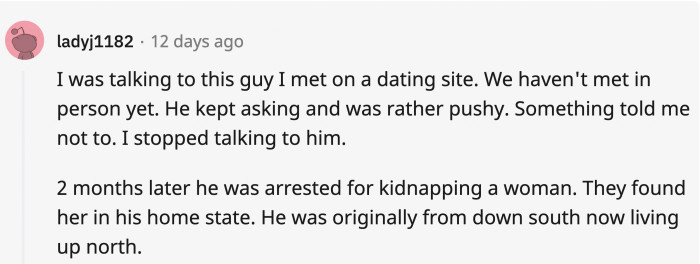 It’s a good thing that she could’ve ghosted him before things got worse