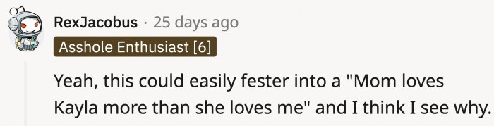 The mom might subconsciously favor their other daughter, in addition to it just being about what Lily feels