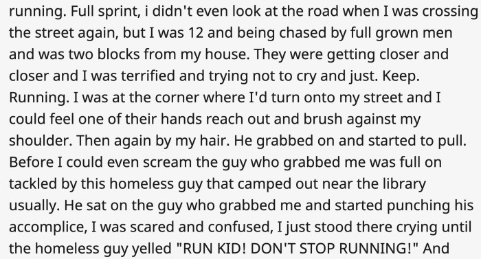 She tried to outrun them
