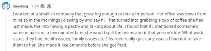 25. Apparently, she liked to chit chat.