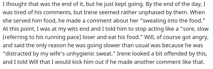 And dinner was the final straw.