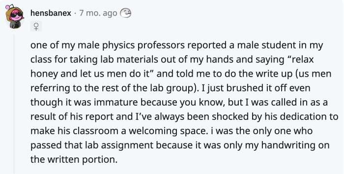 5. Being in a male-dominated industry...