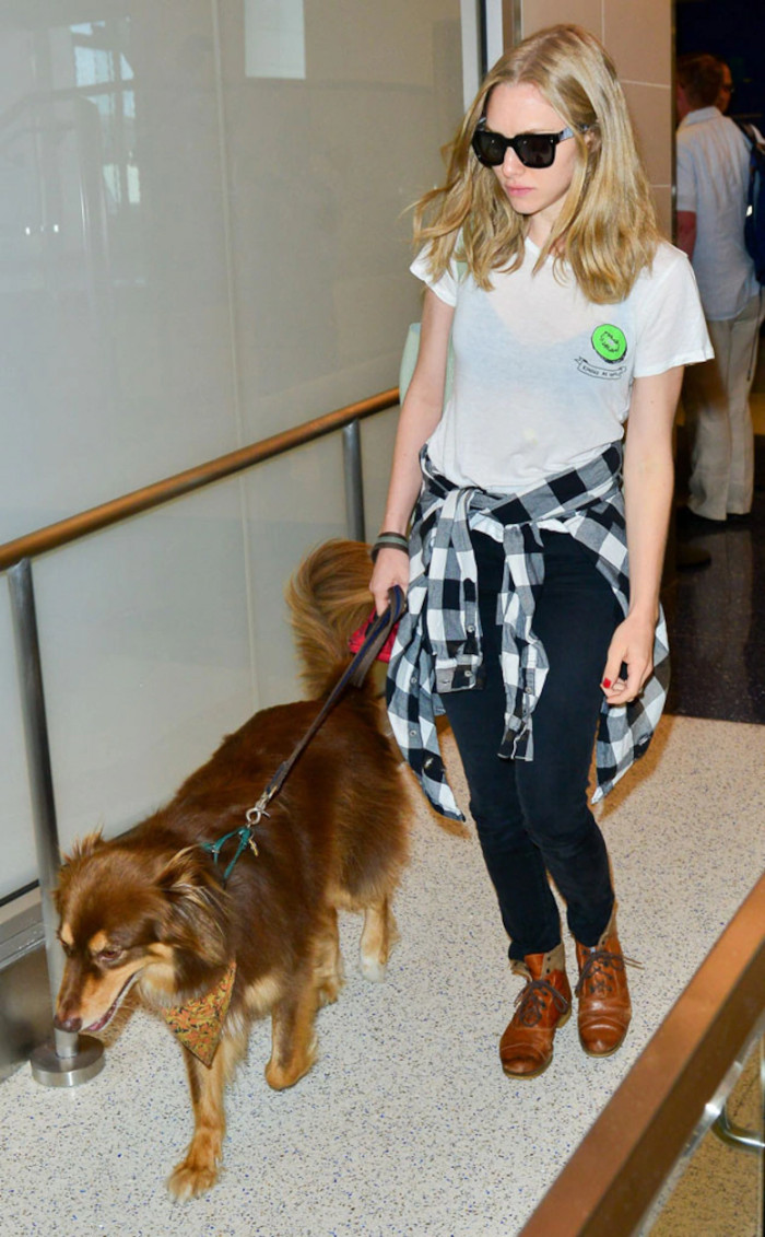 12. Amanda Seyfried and her adopted dog, Finn