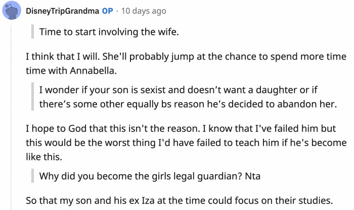 If Julius's neglect of Annabella is due to sexism, then he is scum of the earth.