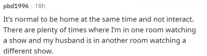 It's okay to give each other some space.