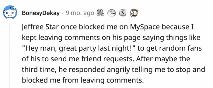 A Redditor got on a celebrity’s nerves so much that they earned a reply before getting blocked