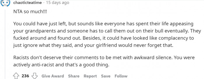 #8 You were an active anti-racist, not just ignoring their bullying.