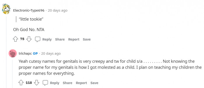 Cutesy names for genitals?