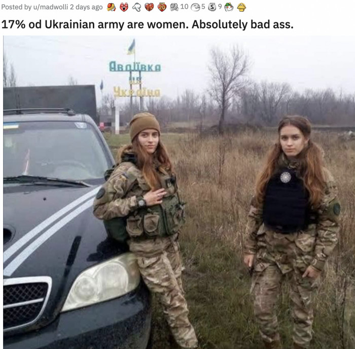 9. Women in the Ukrainian army are fighting, too