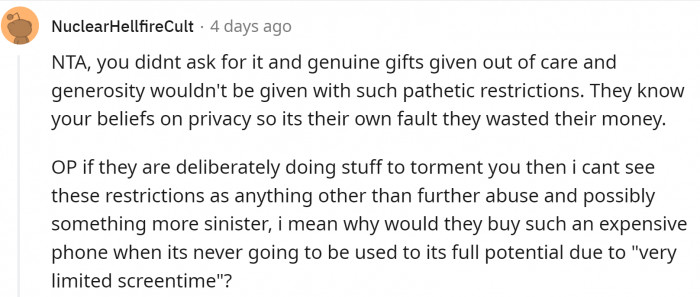 People were wondering if OP was abused emotionally