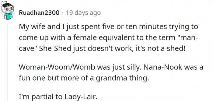 Lady Lair. Excellent name.