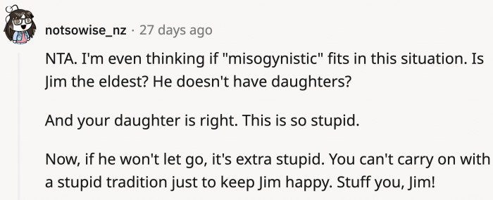 The daughter did great for recognizing the behavior early on and not letting her uncle get away with it