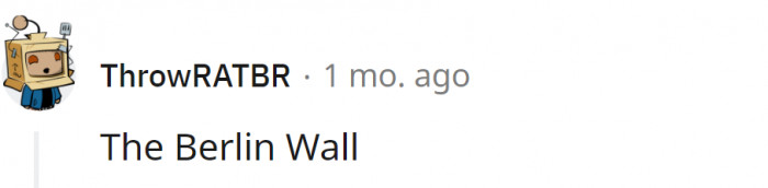 6. The Berlin Wall was a barrier that surrounded West Berlin from 1961 to 1989.