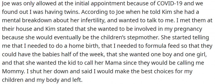 Kim, the current GF, can't have kids and wants to raise OP's kids together