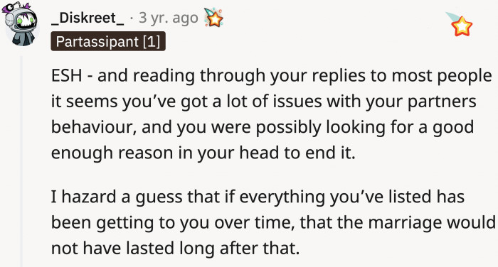 Some also believe that everyone in this story was an a**hole (the comments they are talking about have been deleted by OP).