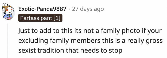 It's not a family picture if half of the family members are missing