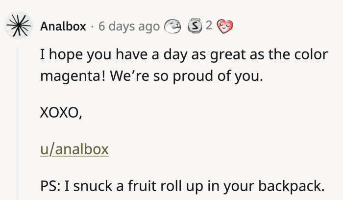 And someone replied with a virtual lunch note of their own