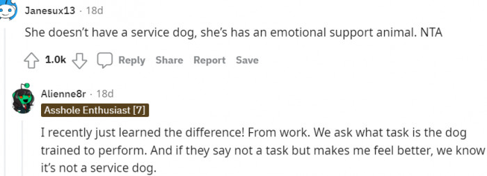 4. An emotional support animal