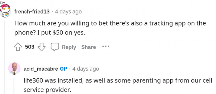 OP listed the tracking apps installed