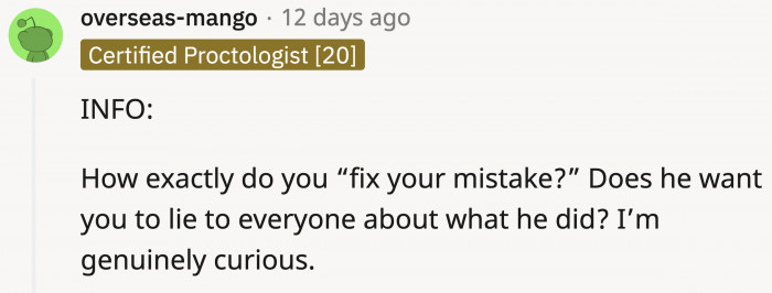 What mistake exactly?