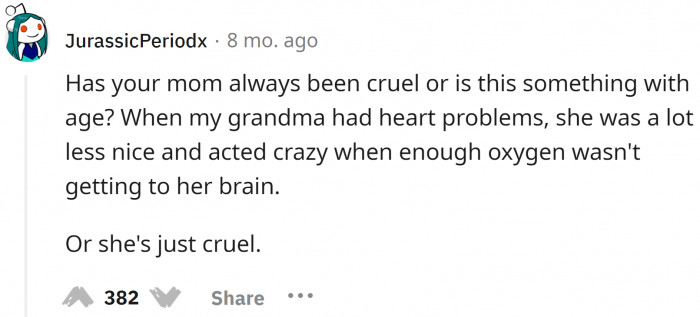 Age does not play a factor here; it is the evil mentality that drove the mother to act this way.