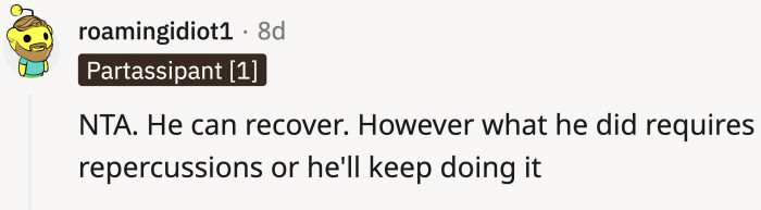 If he really is a top student, he'll bounce back